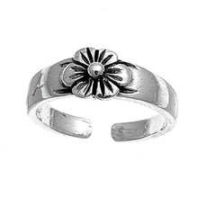 Load image into Gallery viewer, Sterling Silver Fancy Plumeria Toe RingAnd Face Height 6 MM