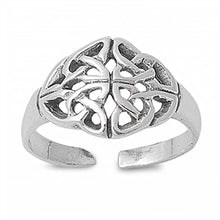 Load image into Gallery viewer, Sterling Silver Luxurious Celtic Knot Toe Ring, Face Height 10 MM