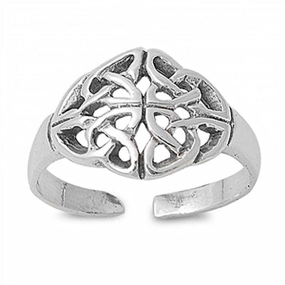 Sterling Silver Luxurious Celtic Knot Toe Ring, Face Height 10 MM