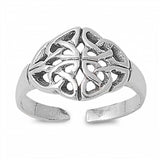 Sterling Silver Luxurious Celtic Knot Toe Ring, Face Height 10 MM