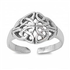 Sterling Silver Luxurious Celtic Knot Toe Ring, Face Height 10 MM