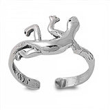 Sterling Silver Classy Lizard Toe RingAnd Face Height 10 MM