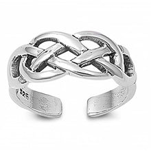 Load image into Gallery viewer, Sterling Silver Fancy Infinite Celtic Toe RingAnd Face Height 7 MM