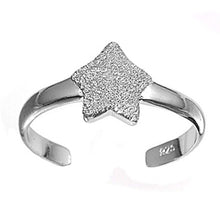 Load image into Gallery viewer, Sterling Silver Luxurious Star with  Clear CZ Toe RingAnd Face Height 8 MM