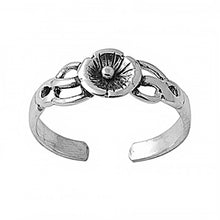 Load image into Gallery viewer, Sterling Silver Classy Plumeria Flower Toe RingAnd Band Width 6 MM