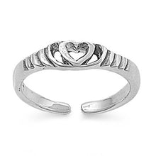 Load image into Gallery viewer, Sterling Silver Classy Heart Toe RingAnd Face Height 4 MM