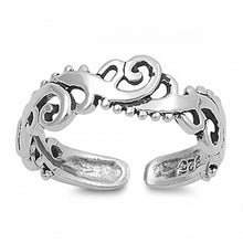 Load image into Gallery viewer, Sterling Silver Stylish Swirl Design Toe RingAnd Face Height 5 MM