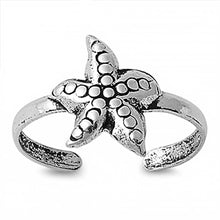 Load image into Gallery viewer, Sterling Silver Toe Ring with Centered StarfishAnd Face Height 10 MM
