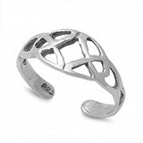 Sterling Silver Fancy Celtic Knots Design Toe RingAnd Face Height 7 MM