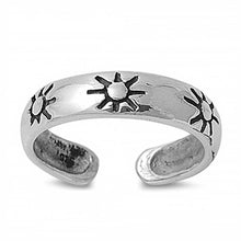 Load image into Gallery viewer, Sterling Silver Sun Design Toe RingAnd Width 4 MM