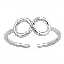 Load image into Gallery viewer, Sterling Silver Toe Ring with Classy Infinity DesignAnd Face Height 5 MM
