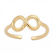 Load image into Gallery viewer, Sterling Silver Yellow Gold Plated Classy Infinity Design Toe RingAnd Face Height 5 MM