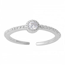 Load image into Gallery viewer, Sterling Silver Thin Toe Ring with Centered CZ And Face Height 4 MM