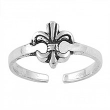 Load image into Gallery viewer, Sterling Silver Classy Fleur De Lis Toe RingAnd Face Height 7 MM