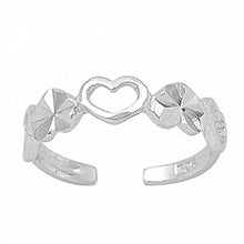 Load image into Gallery viewer, Sterling Silver Multi Heart Design Toe Ring and Face Height 4 MM