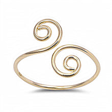 Load image into Gallery viewer, Sterling Silver Yellow goldSpiral Shape Toe RingAndFace Height  3mm