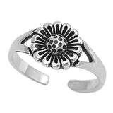 Sterling Silver  Flower Toe Ring