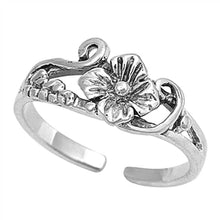 Load image into Gallery viewer, Sterling Silver Flower Toe Ring