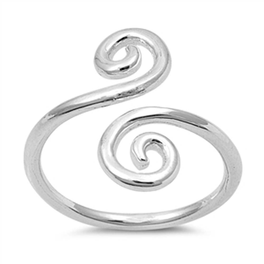 Sterling Silver Swirl 13mm Toe Ring