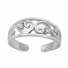 Load image into Gallery viewer, Sterling Silver Curve Shape Toe RingAndFace Height  6mm