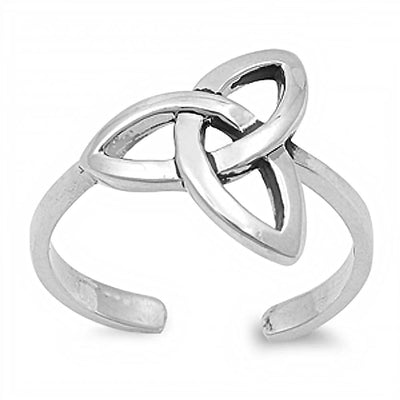 Sterling Silver Celtic Design Shape Toe RingAndFace Height  12mm