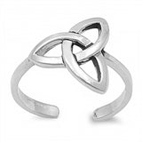 Sterling Silver Celtic Design Shape Toe RingAndFace Height  12mm