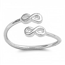 Load image into Gallery viewer, Sterling Silver Double Infinity Wraparound Shape Toe RingAndFace Height 5mm