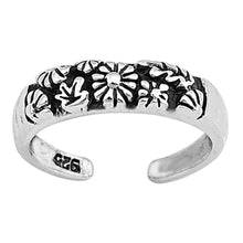 Load image into Gallery viewer, Sterling Silver  Flowers Shape Toe RingAndFace Height 4mm