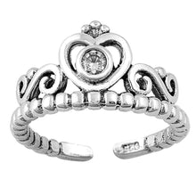 Load image into Gallery viewer, Sterling Silver Crown Shape Toe RingAndFace Height  8mm