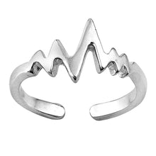 Load image into Gallery viewer, Sterling Silver Heart Beat Shape Toe RingAndFace Height  8mm