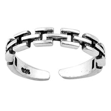 Load image into Gallery viewer, Sterling Silver linked Shape Toe RingAndFace Height  3mm