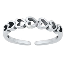 Load image into Gallery viewer, Sterling Silver Side ways heart Shape Toe RingAndFace Height 3mm