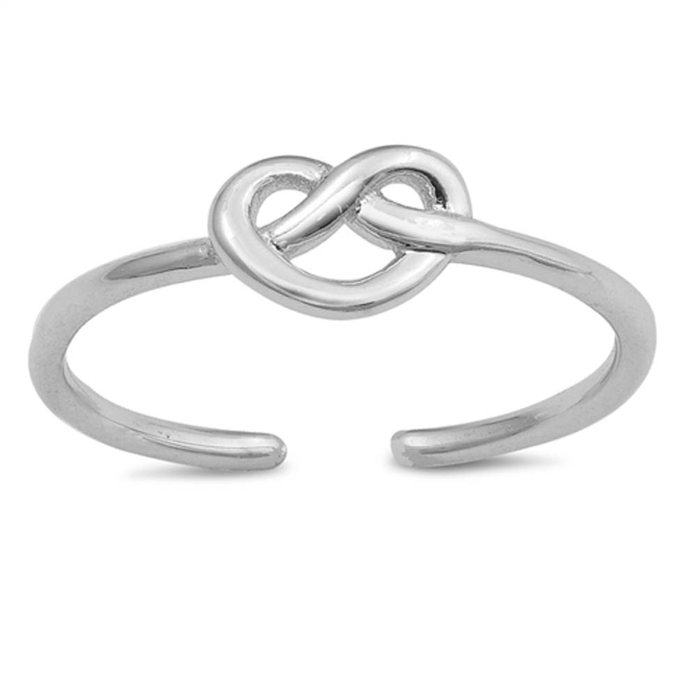 Sterling Silver Mini Pretzel Heart Shape Toe RingAndFace Height  4mm