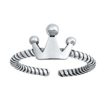 Load image into Gallery viewer, Sterling Silver Crown Toe Ring