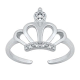 Sterling Silver Crown Toe Ring