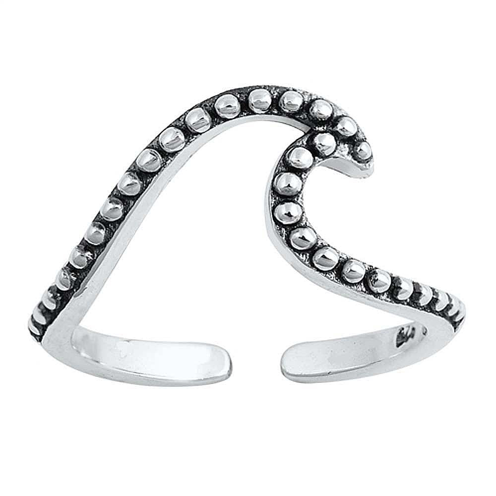 Sterling Silver Wave Toe Ring