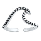 Sterling Silver Wave Toe Ring