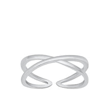 Load image into Gallery viewer, Sterling Silver Oxidized Crisscross Toe Ring