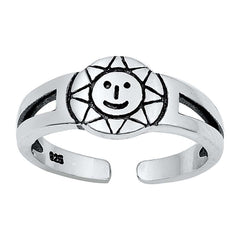 Sterling Silver Sun Toe Ring