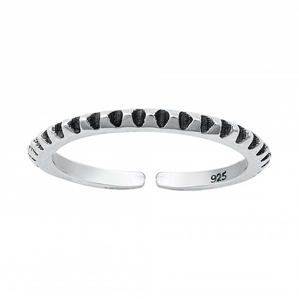 Sterling Silver Oxidized Finish Toe Ring