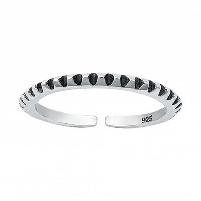 Sterling Silver Oxidized Finish Toe Ring