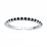 Sterling Silver Oxidized Finish Toe Ring