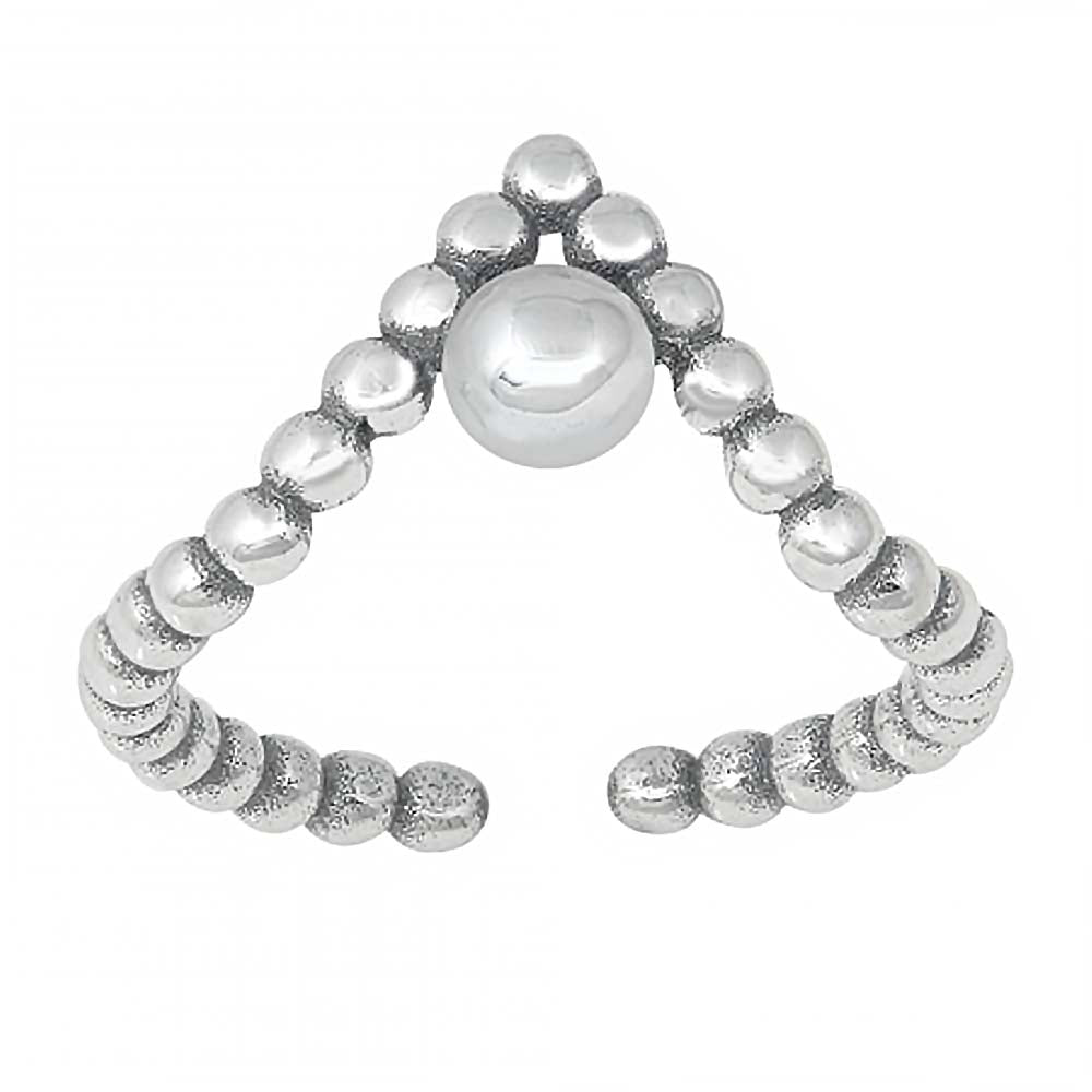 Sterling Silver Oxidized Finish V Shaped Toe Ring