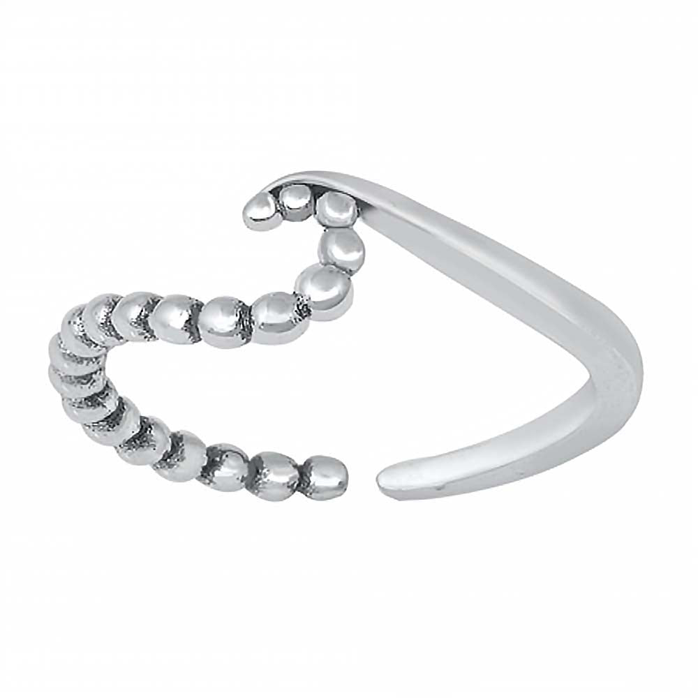 Sterling Silver Oxidized Finish Wave Toe Ring