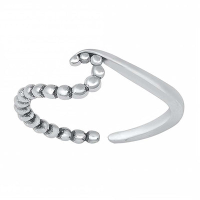 Sterling Silver Oxidized Finish Wave Toe Ring