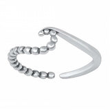 Sterling Silver Oxidized Finish Wave Toe Ring