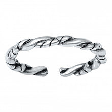 Load image into Gallery viewer, Sterling Silver Rhodium Plated Rope Toe Ring