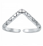 Sterling Silver Rhodium Plated V Snake Toe Ring