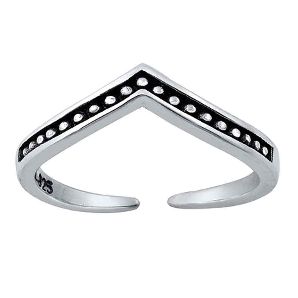 Sterling Silver Oxidized V Shape Toe Ring