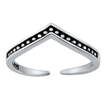 Load image into Gallery viewer, Sterling Silver Oxidized V Shape Toe Ring